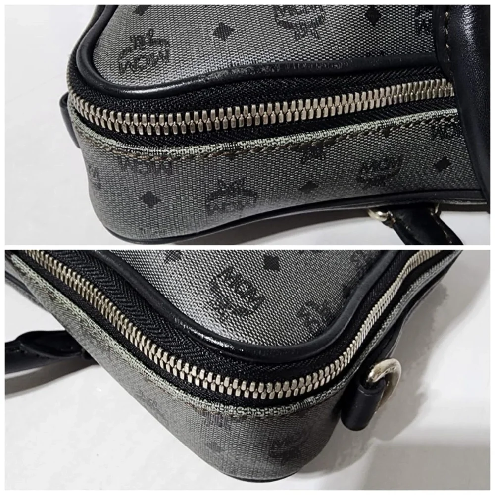 Authentic MCM Visetos Laptop Bag Grey/Black